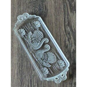 Rectangular Swans  Walther-Glass for Mikasa German Frosted Handles Swans  15.5x6